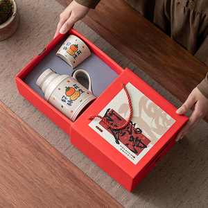 Oferta Imperdível: Conjunto de Bule e Xícaras de Chá de Cerâmica com Infusão Lenta, Pequeno Termo de Grande Capacidade, Design Fresco e Fofo, Padrão de Frutas Laranja, Copo de Lembrança - Product Image 2