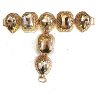Clips à chaussures en verre en forme de T à motif ajouré pour sandales pour femme