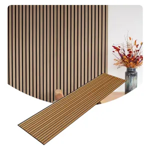 Shangnanyin hotel lobby sound absorbing insulation melamine veneer grooved slat wood panel