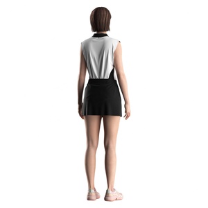 Haut de polo sans manches pour femmes, coupe athlétique, séchage rapide, confortable, design élégant, parfait pour la pratique du tennis et les tenues quotidiennes - Product Image 4