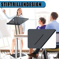 Pupitre de conférence portable en acrylique transparent, design moderne et clair, avec support en acier et design incurvé détachable