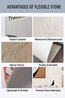 Revêtement mural en pierre souple ultra-mince Slate, flexible et pliable, pour façades courbes