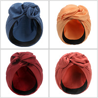 Pañuelos para la Cabeza con Nudo Cruzado Estilo Bohemio, Turbante Arrugado, Pañuelo Elástico para la Cabeza para Mujeres y Niñas, Uso Diario
