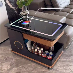 Nuovo stile moderno <span class=keywords><strong>soggiorno</strong></span> in <span class=keywords><strong>legno</strong></span> <span class=keywords><strong>massello</strong></span> quadrato ascensore tavolo da caffè portaoggetti mobile con ruote - Product Image 1