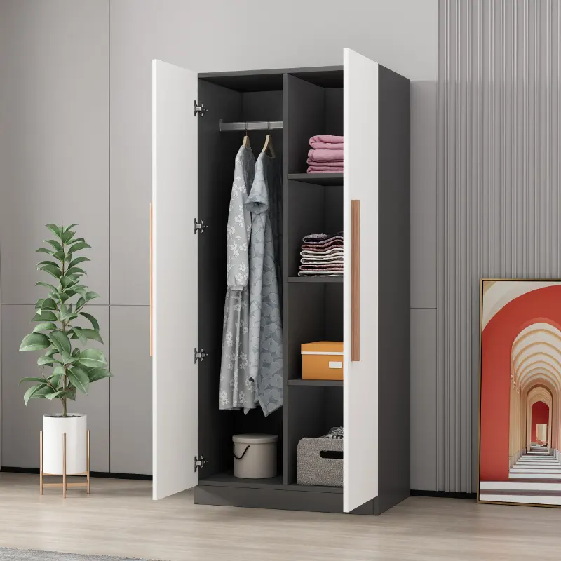 Home storage cabinet 2doors with 4adjustable shelves standing for living room bedroom study lockers in the utility room