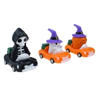 Voitures à rétrofriction Halloween : Mini-véhicules jouets à inertie avec motifs de dessins animés (Citrouille, Fantôme, Squelette) pour sacs cadeaux de fête d'enfants