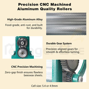 Nouvelle machine à embosser la cire d'abeille manuelle MengerBee haute efficacité 600 feuilles/heure en alliage d'aluminium M310E, équipement d'apiculture, garantie 1 an - Product Image 6