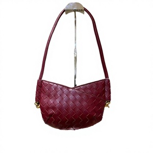 กระเป๋าสะพายไหล่ทรงโฮโบขนาดเล็กแฟชั่นล่าสุดสำหรับผู้หญิง  วัสดุทอ  ซิป  หนัง PU  สีสันสดใส - Product Image 2