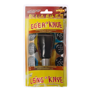 ZCQR DECO Multi-<b>Gear</b> Car <b>Gear</b> <b>Knob</b> Black Leather Ergonomic 7 Interchangeable Emblems Long Style Model M0533 - Product Image 2