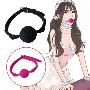 2 Boyutta Sevimli Ağız Tıkacı, Nefes Alabilen Ağız Topu Silikon Top Açık Ağız Tıkacı Fetiş Severler için Seks Oyuncağı - Product Image 1