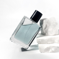Nouvelle conception d'emballage de parfum, flacon d'huile essentielle, vaporisateur, atomiseur, flacon de parfum transparent 50 ml, flacon de parfum avec boîte