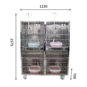 Jaula Modular para Gatos de Acero Inoxidable 304, Combinable en 4 Unidades, para Clínica Veterinaria - Product Image 3