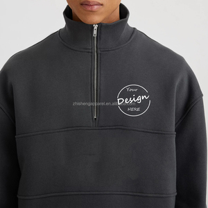 Custom Men Outdoor <b>Workout</b> Sports Plain Half Zip Fleece Knit Pullover <b>Hoodie</b> Sweatshirts High Quality 1/4 Zip Casual <b>Hoodie</b> - Product Image 3
