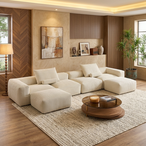 Divano Modulare Componibile Salvaspazio per un'Atmosfera Accogliente - Set Divano Sezionale Senza Struttura per Soggiorno - Product Image 1