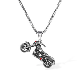 European and American personalized necklace men's stainless steel hip-hop trend punk style motorcycle <b>titanium</b> steel necklace - Product Image 4