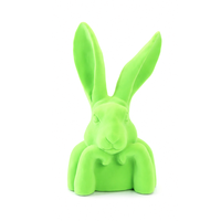 Grande figurine de lapin floqué, statue de lapin en plastique au toucher velours doux, ornement de décoration moderne pour la maison, cadeau de Pâques, bureau, boutique