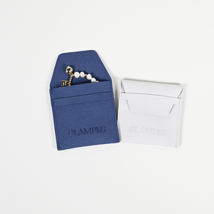 GLAMPKG Custom Logo <b>Envelope</b> <b>Gift</b> Pouch Bracelet Bangle Packaging Pouch Dust Bag Earing Microfiber Pouches - Product Image 3