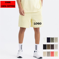 Shorts en molleton de coton unisexe de haute qualité, décontractés, pour le sport et la détente, avec logo personnalisé, pour hommes, vente en gros