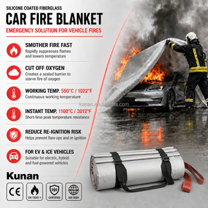Manta Ignífuga para Vehículos Eléctricos Kunan Tunnel, 20 pies x 30 pies, Protección Profesional Contra Incendios para Emergencias en Carretera - Product Image 3