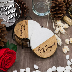 High Quality Marble Wood <strong>Coasters</strong> Custom Engraved Marble and Wood <strong>Coasters</strong> Wooden Marble <strong>Coasters</strong> <strong>for</strong> <strong>Drinks</strong> - Product Image 2