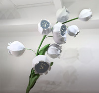 C-308 grande fleur de lys artificielle installation d'art de papier de vallée géante pour centre commercial DP Point décoration de mariage et accessoires de photographie
