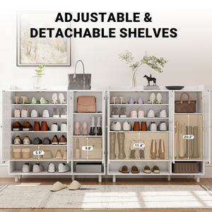Moderno Armario de Almacenamiento de Zapatos de Madera de Gran Capacidad con Estante Inferior Abierto y Área de Exhibición Superior, a Prueba de Polvo y Ecológico para Sala de Estar - Product Image 2
