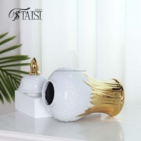 J335GA Vase en or de luxe électrolytique pour le salon Vase à fleurs nordique Pots de gingembre Vases en porcelaine céramique de luxe