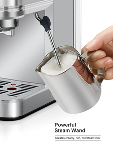 Cafetera Espresso CHULUX de 20 Bares con Vaporizador de Leche, Cafetera Espresso Semiautomática de Acero Inoxidable - Product Image 5