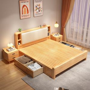 Oferta Especial en Muebles de Dormitorio, Camas Modernas de Madera Maciza, Diseño de Cama King Size Estándar, Camas Dobles de Madera - Product Image 1