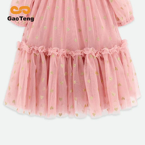 <span class=keywords><strong>All</strong></span>'ingrosso su ordinazione delle ragazze delle ragazze del partito abiti da principessa eleganti di pizzo abiti estivi <span class=keywords><strong>per</strong></span> le ragazze dei bambini di Tulle del vestito con la lamina d'oro della stampa delle ragazze - Product Image 3