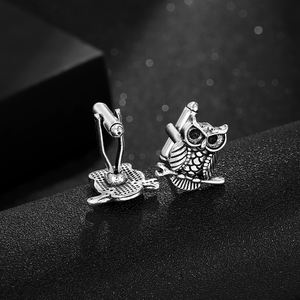 All'ingrosso gemelli Vintage di alta qualità stile gufi design gemelli possono logo personalizzato per gli uomini gioielli regalo scatola di gemelli - Product Image 1