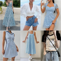Vente en gros de vêtements d'été de style européen et américain, envoi aléatoire de vêtements de haute qualité, hauts, pantalons, robes