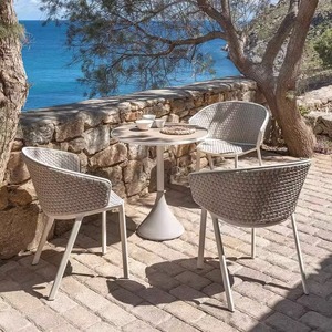 En çok satan yüksek kaliteli ve dayanıklı Rattan açık su geçirmez ve güneş geçirmez masa sandalye seti kahve dükkanları için uygundur - Product Image 2