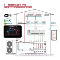 Termostat layar sentuh warna 7 inci, untuk pompa panas integrasi Modbus Zigbee opsional