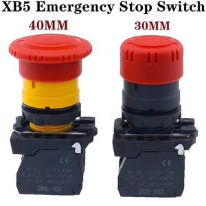 Xb5 as542 nhựa khẩn cấp dừng Đỏ nấm đầu Kích thước 30 40mm đẩy nút chuyển đổi khóa không có NC thường mở as545 22mm zb5 - Product Image 1