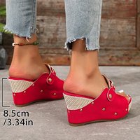 Sandales compensées Y331 à rivets, grande taille, pour l'été, nouvelle collection, à bout ouvert, rehaussantes, pour femmes, vente chaude transfrontalière