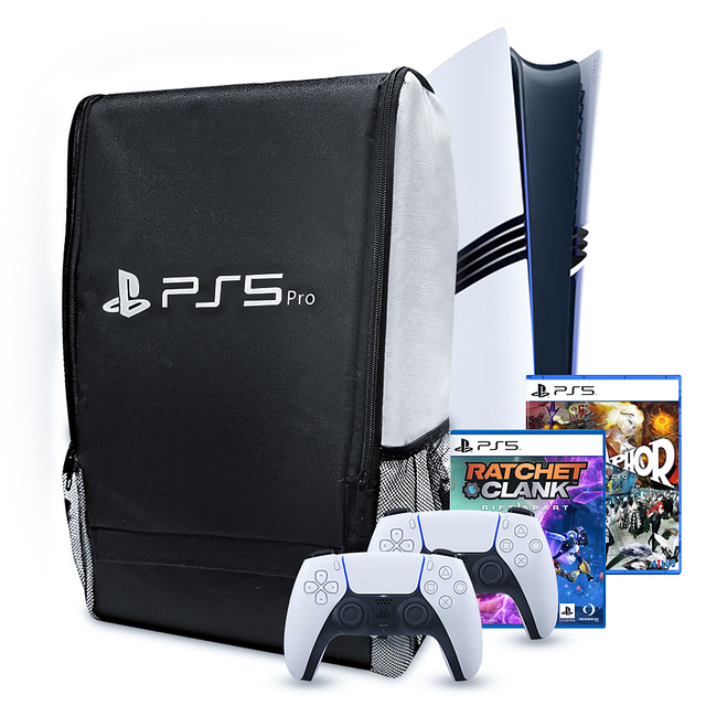 Large Capacity Durable Eco-Friendly Classic PS5 Pro Nylon Backpack Zipper Closure-Shock-Absorbing Portable Water Resistant