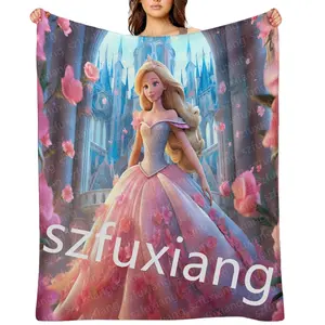 Customized girl best gift flower princess printed kids Blanket Magic Baby bed Blankets