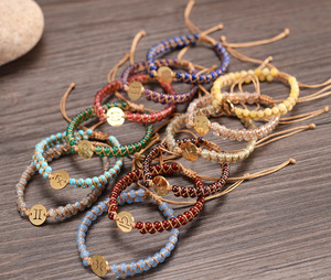 12 signes d'<span class=keywords><strong>horoscope</strong></span> charme bracelet en pierre naturelle bracelet de perles tissées à la main en acier inoxydable - Product Image 4