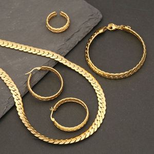 Women's Jewelry Sets Necklace Earrings Gift Set 18K Gold Plated Stainless Steel Certified Lightweight Trendy Wedding Party - Product Image 4