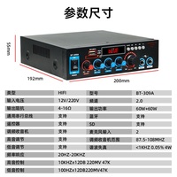 Amplificateur Mini HIFI 2.0 Canaux BT-309A pour la Maison 220V