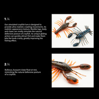 WEIHE Leurre souple flottant multi-jambes en TPR, 6 couleurs, 8 cm, 8,7 g, imitation crevettes et écrevisses, pour achigan, crappie et truite
