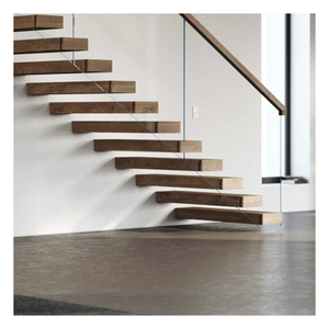Escalera Cantilever Popular con Peldaños <span class=keywords><strong>de</strong></span> Mármol e Iluminación LED, Escalera Flotante - Product Image 3