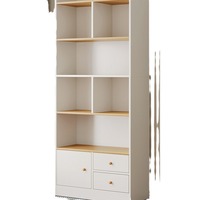 Kleiner Mansfield G567 Moderner Holz-Wohnzimmerschrank Boden-Decke-Wandmontierter Aufbewahrungsschrank mit Türen und Verstellbaren Regalböden