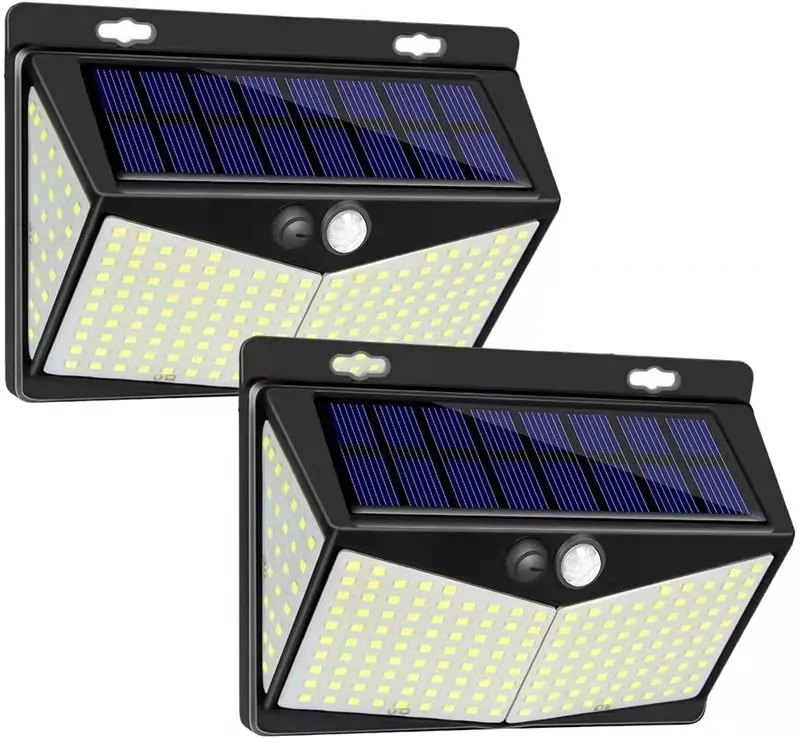Outdoor Solar Powered Garden Lamp 208 LED Waterproof Motion Sensor Solar Wall Garden Lights