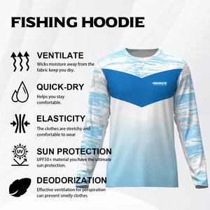 Protection solaire UPF 50 personnalisée vêtements de pêche hommes femmes séchage rapide T-shirt à manches longues Performance Camo impression vêtements de pêche - Product Image 2
