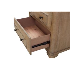 Juego de dormitorio Queen con dosel ajustable, mesita de noche de 2 cajones, cómoda moderna, espejo con marco, armario con puertas y tapicería de terciopelo ajustable - Product Image 5