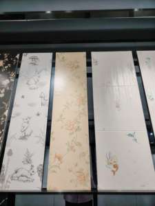 Carreaux de mur en porcelaine classique française noir rouge bleu 30x1200mm, qualité supérieure, antidérapant, mat, relief pour salle de bain, salon - Product Image 5