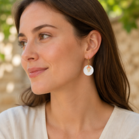 SA Jewelry Boucles d'oreilles pendantes tendance pour femme en acier inoxydable, forme croix, coquillage, style luxe léger, accessoires de mode haut de gamme