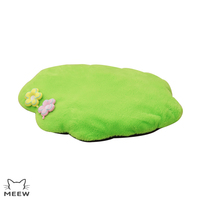 Coussin doux pour animaux de compagnie Qing Shu Grass, tapis en peluche courte verte avec décor floral 3D, base antidérapante pour chats, chatons, petits chiens